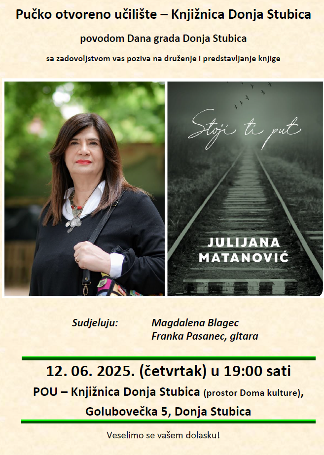 Plakat Julijana Matanović 12.06.2025