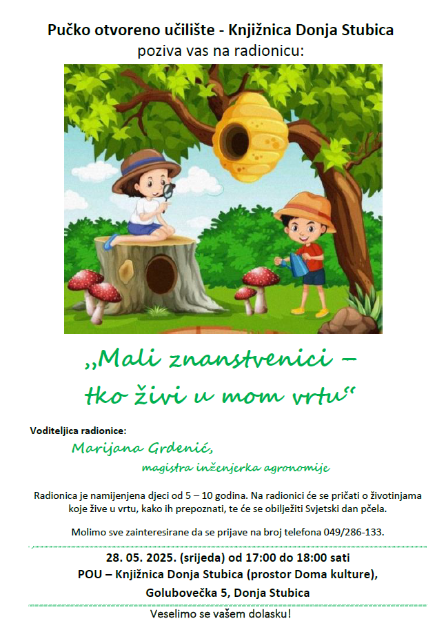 Plakat tko živi u mom vrtu 28.05.2025