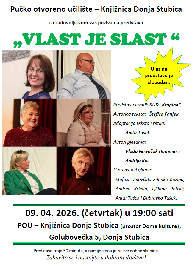 Predstava Vlast je slast - 09.04.2026